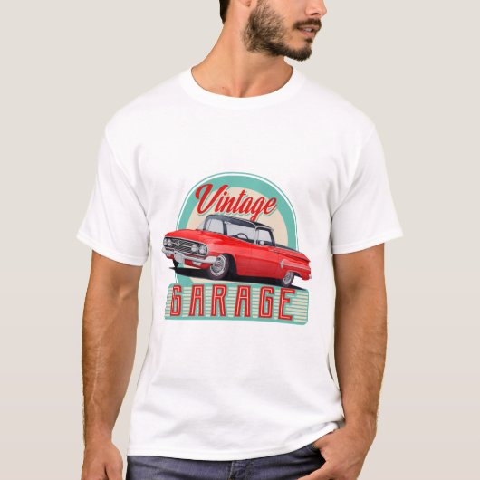 Rode Klassieke auto van de jaren zestig T-shirt (Voorkant)