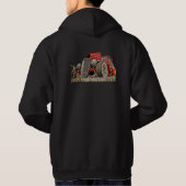 Rode  klassieke auto-verzamelaar zwart hoodie (Achterkant)