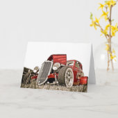  rode klassieke auto verzamelaars verjaardagsbrief kaart (Gele Bloem)