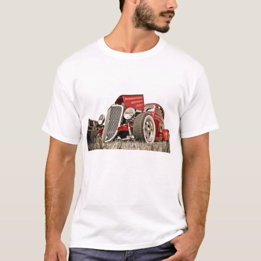 Rode  klassieke autocollector t-shirt (Voorkant)