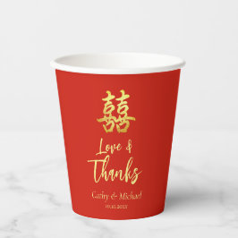 Rode klassieke Chinese trouwliefde en bedankt Papieren Bekers