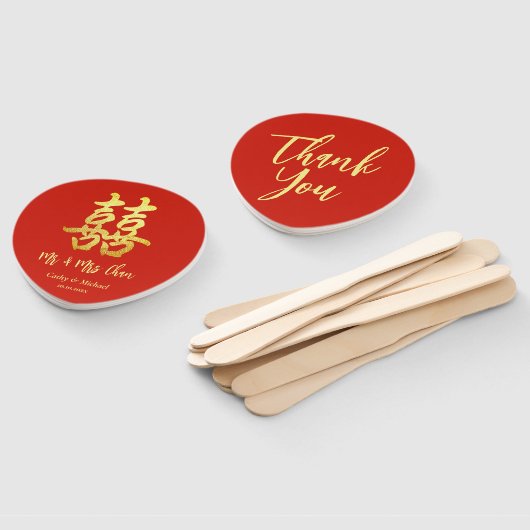 Rode klassieke Chinese trouwtheeceremonie bedankt Handwaaier (Niet-gemonteerd)