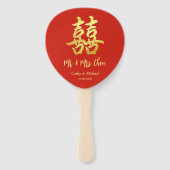 Rode klassieke Chinese trouwtheeceremonie bedankt Handwaaier (Voorkant)