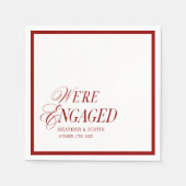 Rode Klassieke Formele We're Engaged Servet (Voorkant)
