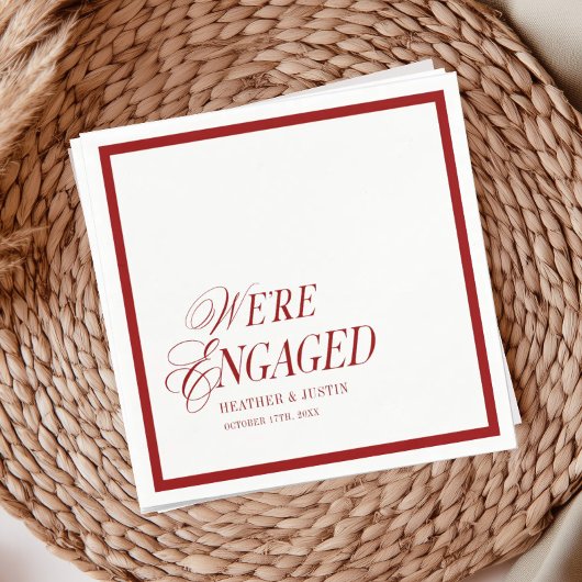 Rode Klassieke Formele We're Engaged Servet