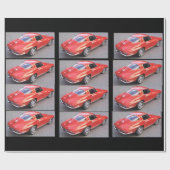 Rode klassieke gespleten Rood Korvet Cadeaupapier (Vlak)