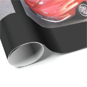 Rode klassieke gespleten Rood Korvet Cadeaupapier (Rol Hoek)