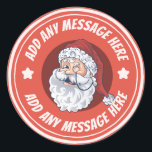 Rode  Klassieke Kerstman Ronde Sticker<br><div class="desc">Rood  Klassieke Santa Classic Round Sticke</div>