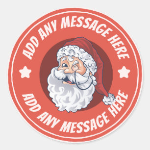 Rode Klassieke Kerstman Ronde Sticker