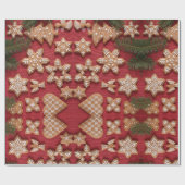 Rode Klassieke Kerstmis Cadeaupapier (Vlak)