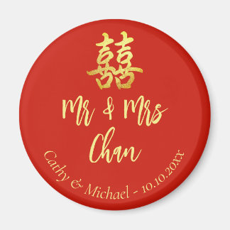 Rode klassieke Mr. & Mrs. Chinese trouwdubbelxi Magneet