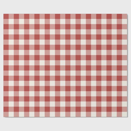 Rode Klassieke Picknick Ginghamruit Cadeaupapier (Vlak)