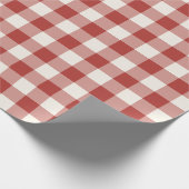 Rode Klassieke Picknick Ginghamruit Cadeaupapier (Hoek)