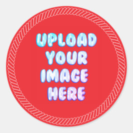 Rode klassieke ronde sticker met bedrijfslogo