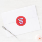 Rode klassieke ronde sticker met bedrijfslogo (Envelop)