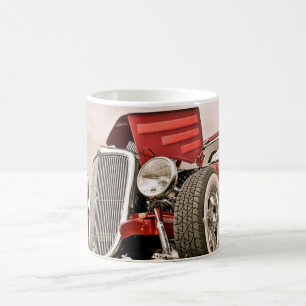 Rode Klassieke Verzamelaarsauto Koffiekop Mok