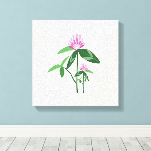 Rode klaver Art Canvas Print (Insitu (Houten vloer))