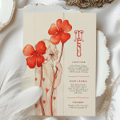 Rode Klaver Art Nouveau Menu Kaart