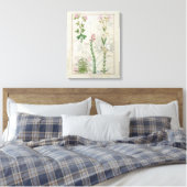 Rode klaver en Aube Bellidis Onobrychis en Hyssopu Canvas Afdruk (Insitu (Slaapkamer))