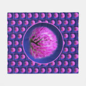 Rode Klaver Wildflower Patroon Fleece Deken (Voorkant (Horizontaal))