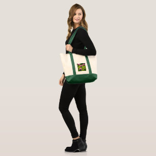 Rode klaverbloemen tote bag