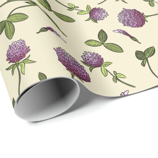 Rode Klaverhoning Antieke Witte Inpakpapier (Rol Hoek)