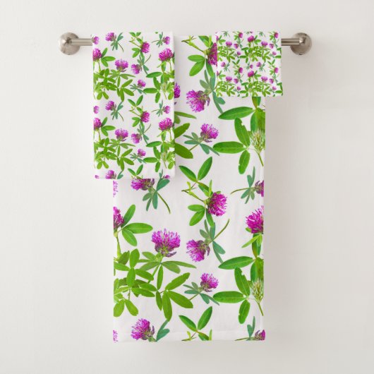 Rode Klavers met Groene Bladeren Bad Handdoek (Insitu)