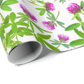 Rode Klavers op Wit Cadeaupapier (Rol Hoek)