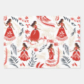 rode kleding hawaiiaans inpakpapier (Voorkant 3)