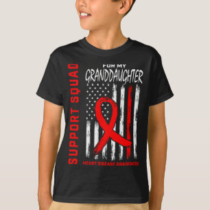 Rode kleindochter Hartziekte Bewustzijn Vlag Bac T-shirt