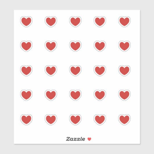 Rode kleine hart stickers (Vel)