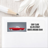 RODE KLEINE KLASSIEKE AUTO RETOURADRES LABELS (Insitu)