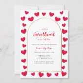 Rode Kleine Sweetheart Arch Valentijns Baby shower Kaart (Voorkant)