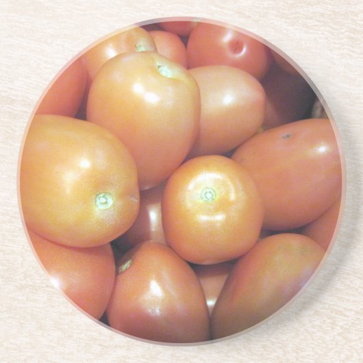 Rode Kleine Tomaten Zandsteen Onderzetter (Voorkant)