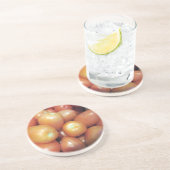 Rode Kleine Tomaten Zandsteen Onderzetter (Zijkant)