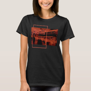 Rode kleur digitale kunst: Wazige Nachten T-shirt