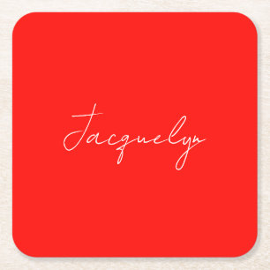 Rode Kleur Duidelijke Elegante Moderne Minimalisti Kartonnen Onderzetters