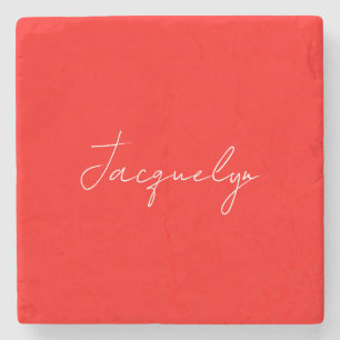 Rode Kleur Duidelijke Elegante Moderne Minimalisti Stenen Onderzetter