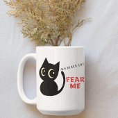 Rode kleur Fear Me gezegde Black Cat on Koffiemok
