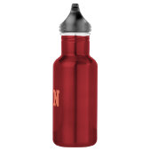 Rode kleur Mannen Tekst of Woord of Naam Waterfles (Rechts)