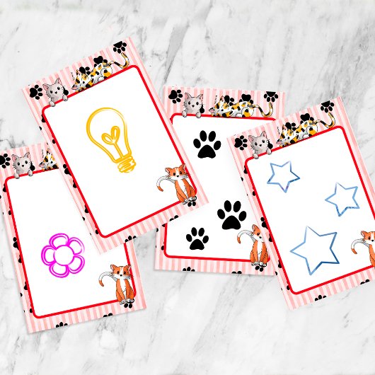 Rode kleur met poten schattige kittens 4" x 6" post-it® notes