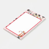 Rode kleur met poten schattige kittens 4" x 6" post-it® notes (Schuin)