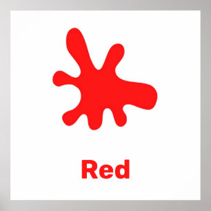 Rode kleur met woorden poster