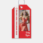 Rode Kleur Pop Custom Foto Labels Cadeaulabel (Voorkant)