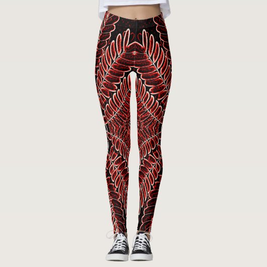 rode kleur "Ratti_Creative_Arts" Leggings (Voorkant)
