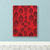 Rode kleur regen / waterdruppels vormen patroon canvas afdruk (Insitu (Houten vloer))