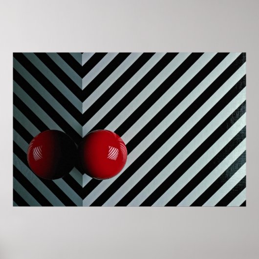 Rode kleur Snooker ball Poster (Voorkant)