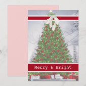 Rode Kleur Typewriter Vrolijke Kerstmis één foto Feestdagenkaart (Voorkant / Achterkant)