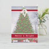 Rode Kleur Typewriter Vrolijke Kerstmis één foto Feestdagenkaart (Staand voorkant)