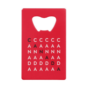 Rode kleur van het Canadese kruiswoordpuzzelrooste Creditkaart Flessenopener